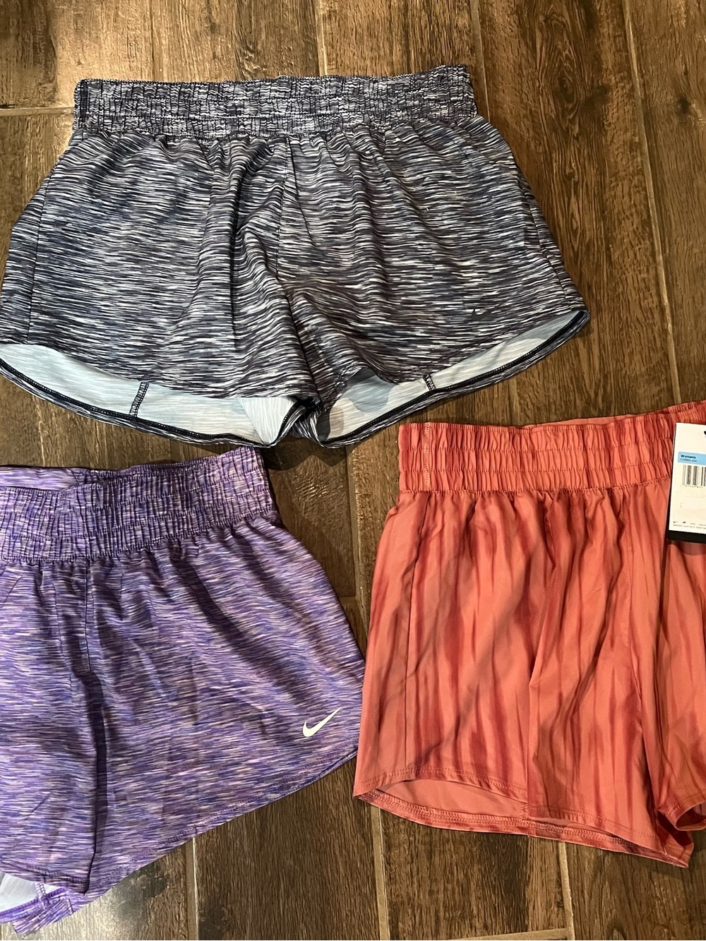 Nike Women's Heathered Purple and Navy Athletic Shorts Trio